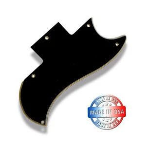 Nuevo Golpeador Estándar Gibson SG Años 60-80 Negro/Crema 5 Capas Media Cara *Hueco Largo - Imagen 1 de 8