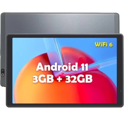 Android 11 Tablet, 10 inch, 3GB RAM 32GB ROM 6000 mAh WiFi 6 Grey - Bild 1 von 4