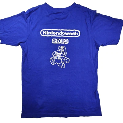 Nintendo Shirt Unisex Medium Blue Mario Logo Retro 90s Big Graphic Video Game  - image 1 of 4