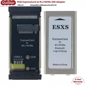 PCIE ExpressCard to M.2 NVMe SSD Adapter Card Laptop Expansion Card USB2.0 #hot - Picture 1 of 7