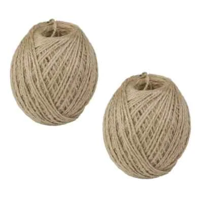 Jute Thread Twine Cord Burlap Thick: 2 mm Length 120 m Natural Pack Of 2 Pcs - Image 1 of 4