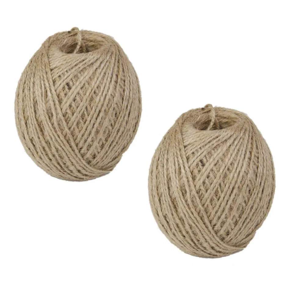 Jute Thread Twine Cord Burlap Thick: 2 mm Length 120 m Natural Pack Of 2 Pcs - Image 1 of 4
