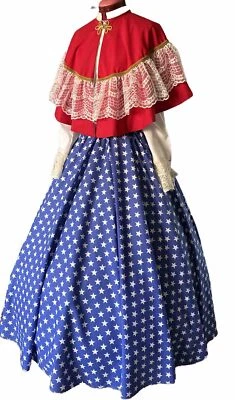 Civil War Dress Victorian Renaissance Prairie 4th July Independence Day Costume￼ - Image 1 of 4