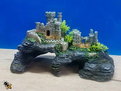 CLASSIC Castle on Rocks Cave Aquarium Ornament Fish Tank Bowl Decoration