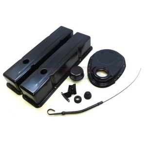 SBC 283 305 327 350 Black Engine Dress Up Kit Tall Small Block Chevy Timing tab - Picture 1 of 3