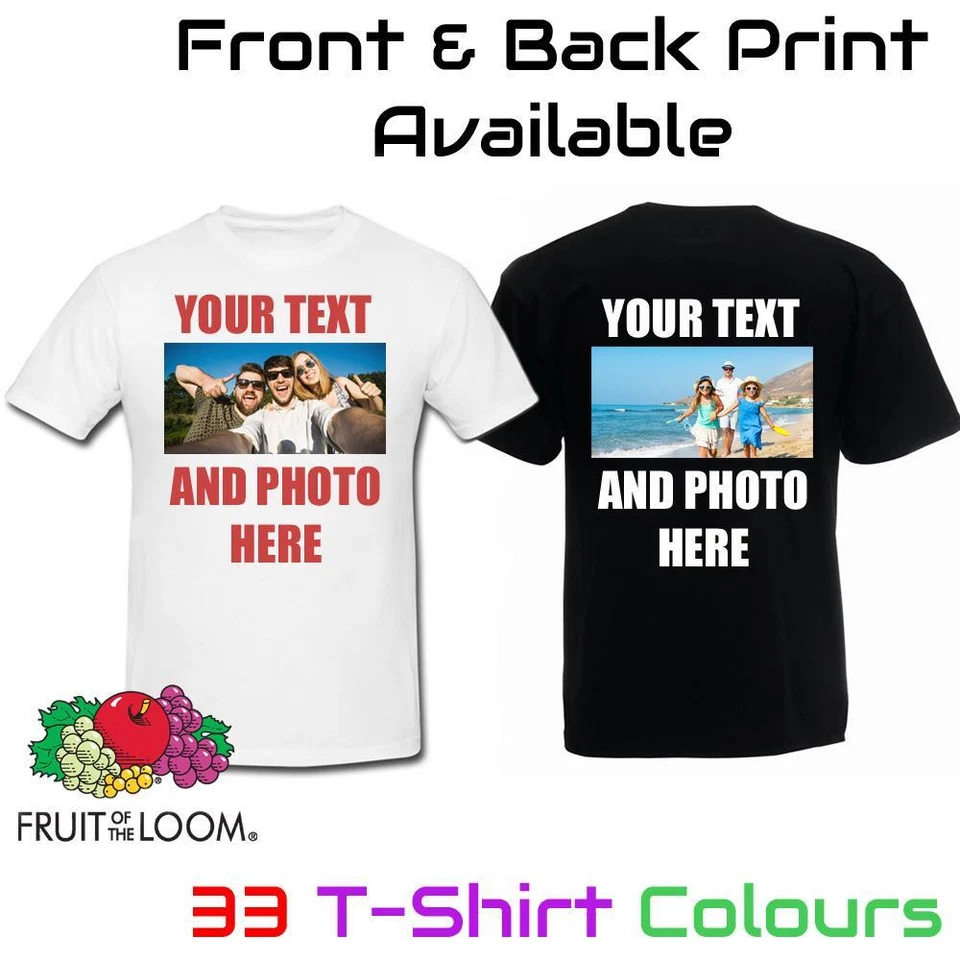 Personalised T Shirt Custom Photo Your Image Text Here Printed Stag do Hen Party - Image 1 of 4