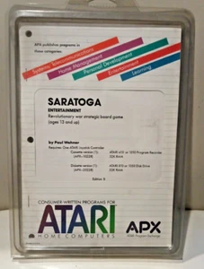 Saratoga; Atari 400/800/XL/XE W/ Diskette APX-20228 NOS - Plastic Cover - Picture 1 of 2