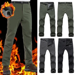 Men's Thermal Fleece Trousers Tactical Waterproof Cargo Combat Warm Work Pant ∂ - Picture 1 of 13