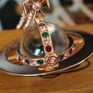 Vivienne Westwood Limited Giant Orb Pendant Necklace Pink Gold New from Japan - Picture 1 of 8