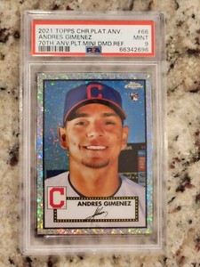 2021 Topps Chrome Platinum Andres Gimenez /70 PSA 9 70th Anniversary Sparkle RC