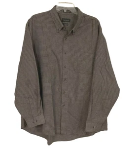 Van Heusen XXL 18-18.5 Shirt Mens Wrinkle Free Twill Brown/White Cabincore Z1 - Picture 1 of 5
