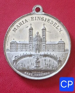 Suisse - Einsieldeln - Rare Médaille Étain Argenté 41 mm - Maria Einsiedeln 1890 - Bild 1 von 3