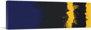 ARTCANVAS Navy Blau Gelb Schwarz Modern Panorama Leinwand Kunstdruck - Bild 1 von 11