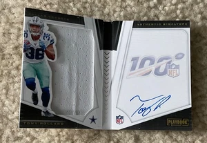 2019 Panini Playbook Tony Pollard Booklet Gamed Used Patch On Card Auto Rpa /125 - Picture 1 of 2