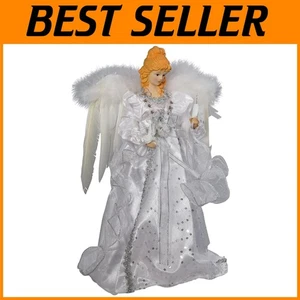 10-Light White Silver Angel Treetop by Kurt Adler - Picture 1 of 12