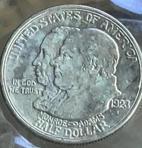 1923-S US Mint Silver 50c Monroe Commemorative RARE! - Picture 1 of 4