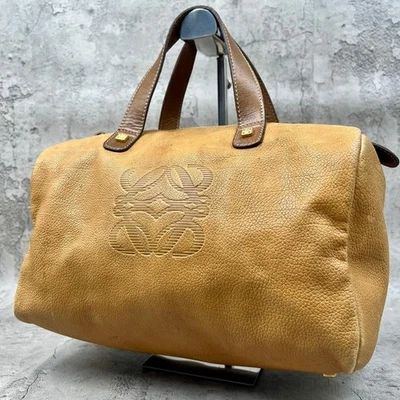 LOEWE  Vintage Anagram Mini Boston Hand Bag Purse Brown Leather Used Women - Image 1 of 4