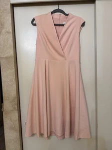Calvin Klein rosa Midikleid ärmellos V-Ausschnitt Reißverschluss am Rücken Größe 10 - Bild 1 von 9