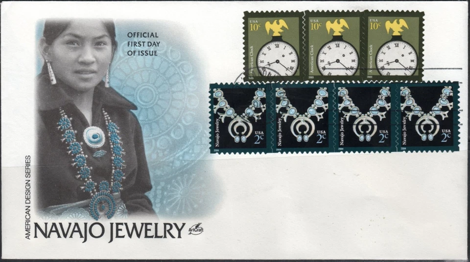 US Scott #3750, "Navajo Jewelry" strip of 4, ArtCraft Unaddressed FDC - Image 1 of 1