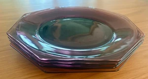 Moroccan Amethyst Octagon Dinner Plates Set of 4 Hazel Atlas - Picture 1 of 3