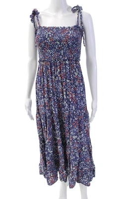 Vestido midi floral azul talla pequeña Yumi Kim para mujer sin mangas con cuello cuadrado ajustado Foto 1 de 4