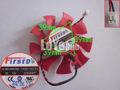 New XFX HD6850 HD4860 FirstD FD8015U12S graphics/video card fan DC12V 0.5A 2-Pin - Image 1 of 4