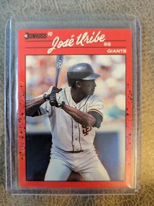 Donruss 90 Jose Uribe Triple Error Card - Rare! M/NM (kein Punkt/falscher Geburtsdatum/Fehldruck) - Bild 1 von 8