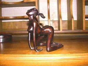 Escultura erótica desnuda Art Deco resina ósea - Imagen 1 de 1