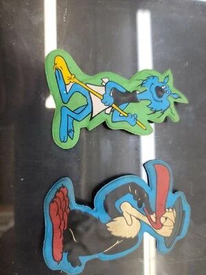 Set of two Vintage Cartoon Magnets made in Taiwan. Bubble style. - image 1 of 2