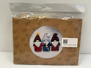 BRAND NEW - DIY Christmas Embroidery Kit for Beginners/Adults - Three Gnomes - Picture 1 of 3