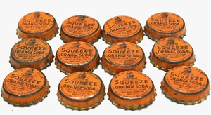 HTF 1950s-60s SQUEEZE ORANGE SODA Cork Lined Bottle Caps random LOT of 12 - Picture 1 of 3