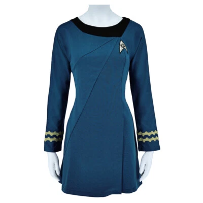 The Original Series Classic Female Duty Uniform Blue Dress TOS Cosplay Costume - Image 1 of 4