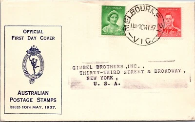 Australia 1937 FDC - Australian Postage Stamps - Melbourne - F78948 - Image 1 of 2