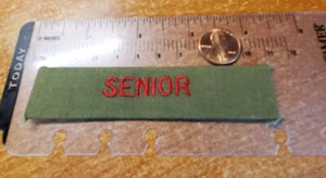 Vintage Official BSA Program Strip, SENIOR Twill Backing Red Letters 60's {ww} - Bild 1 von 2