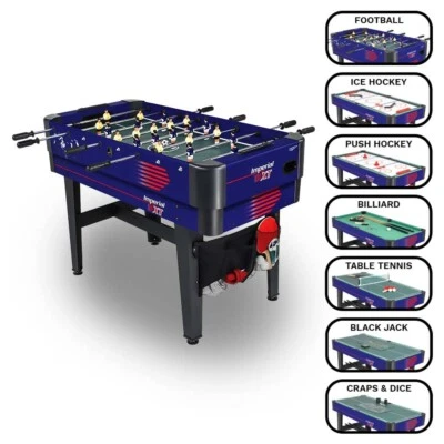 CARROMCO MULTIGAME IMPERIAL-XT 7in1 Teleskopstangen Billard Kicker Hockey Tennis - Bild 1 von 4
