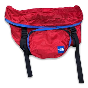Paquete de cintura lumbar vintage The North Face riñonera día senderismo camping largo rojo retro - Imagen 1 de 8