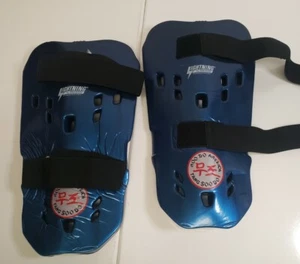 NWOT Proforce Sparring Shinguards Blue Size Large Hook & Loop Closures 12"x7" - Picture 1 of 5