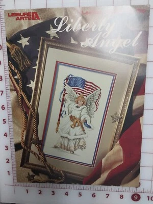 Vintage Leisure Arts LIBERTY ANGEL Cross Stitch Pattern Leaflet 2054 Carol Emmer - Image 1 of 3