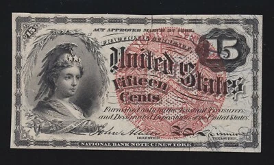 US 15c Fractional Currency Note FR 1271 Ch CU (-003) - Image 1 of 2