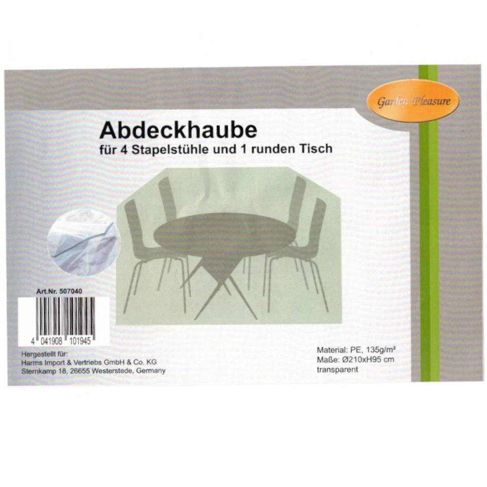 Garden Pleasure Abdeckhaube Tisch rund 2m Gartentisch Balkon Terrasse Abdeckung