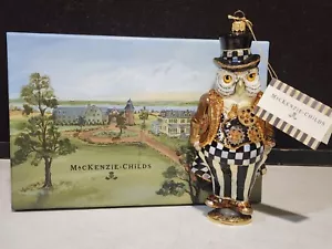 RARE MacKenzie Childs STEAMPUNK MR FOWLER Glass Christmas Ornament W/BOX- READ - Picture 1 of 9