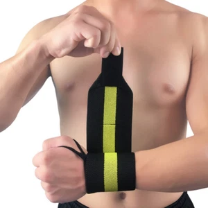 Men Stripe Fitness Elastic Wristband Stretch Bandages Sports Gym Running Bracer - Picture 1 of 15