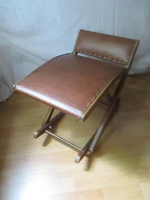Fußhocker Fußschaukel Schaukelhocker Skaileder braun Holz Mayer 50er 60er Jahre - Bild 1 von 4