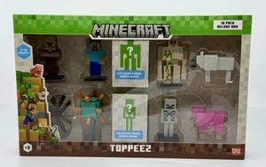 Minecraft 10 Pack Deluxe Box Action Figures Toppeez - Mojang Studios - Picture 1 of 6