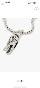 Allsaints Moon Man Silver Tone Necklace. BNWT In Allsaints Black Velvet Bag - Picture 1 of 4