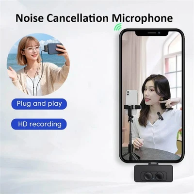 Wireless Microphone ANC Noise Cancelling Mic for iPhone 15/16/17 Samsung Android - Image 1 of 4