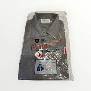 Vintage SEARS Men's Uniform Service Shirt Gray Conqueror Union Made NOS Med - Picture 1 of 6