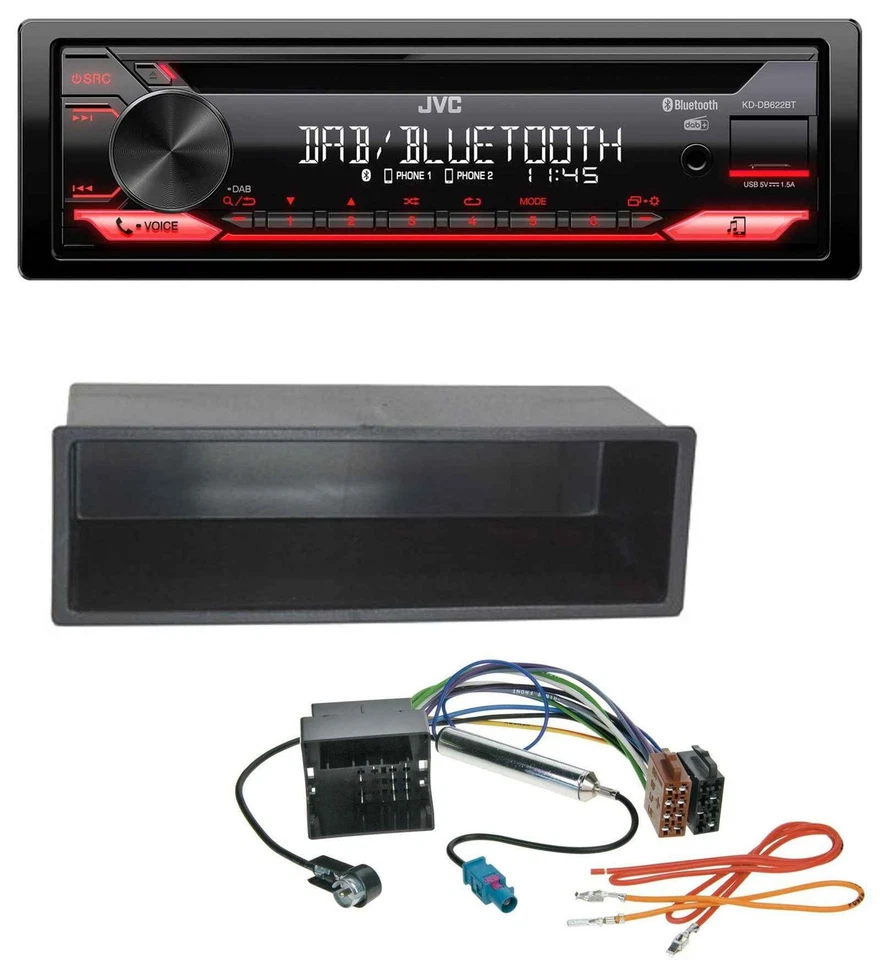JVC CD DAB USB Bluetooth MP3 Autoradio für VW Polo, Lupo, Fox, Passat, T5 - Bild 1 von 4