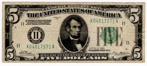 Billete de 5 dólares de la Reserva Federal de Dallas de 1928 circulado en bruto 7371A - Imagen 1 de 2