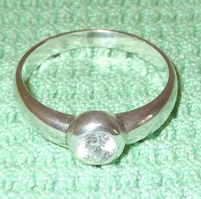 Anello Da Donna - Argento Sterlingo 925 - Taglia 54 - 3 Grammi - Con Zircone - - Immagine 1 di 4